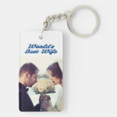 妻の写真（青） キーホルダー (裏面)