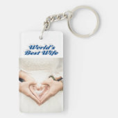 妻の写真（青） キーホルダー (裏面)