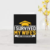 妻の博士論文を乗り越えた カード (黄色い花)