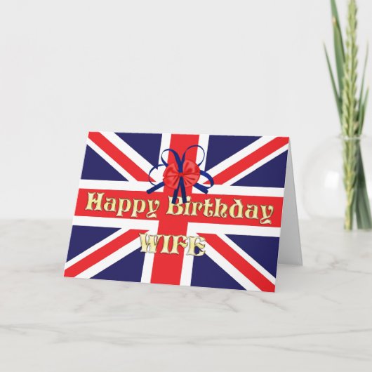 妻の場合は、ユニオン・ジャックと誕生日・カード カード (正面)