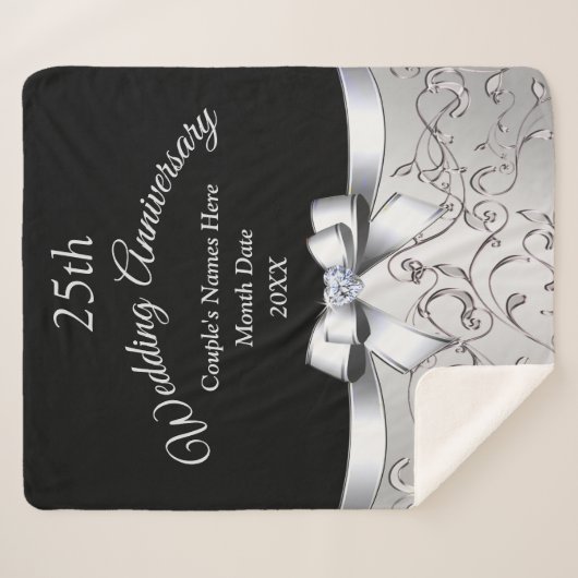 妻の夫にとってゴージャスな25周年の贈り物 シェルパブランケット (正面(横))