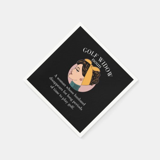 妻の夫ゴルファーおもしろいギフトゴルフウィドウ名詞定義 スタンダードカクテルナプキン (角)