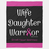 妻の娘の戦士…乳がん フリースブランケット (正面)