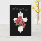 妻の宗教的悔やみや弔慰クロスレッドローゼブラック カード (黄色い花)