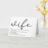 妻の定義エレガントスクリプト赤い愛のハート カード (黄色い花)