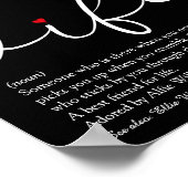 妻の定義シックなスクリプトレッドラブハートおもしろい ポスター (角)