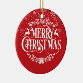 妻の定義シックなスクリプト雪の結晶クリスマス セラミックオーナメント (右)