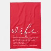 妻の定義スエレガントクリプト愛ハート赤 キッチンタオル (縦)