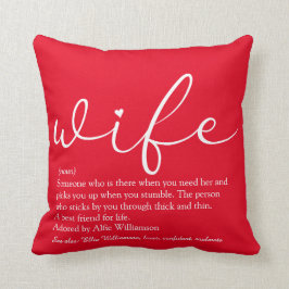 妻の定義 モダン エレガント スクリプト オーダーメイド クッション