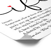 妻の定義Red Loveハートエレガントスクリプト ポスター (角)