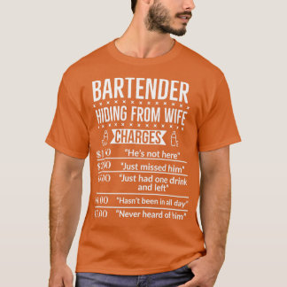 妻の容疑から隠れバーテンダーおもしろい Tシャツ