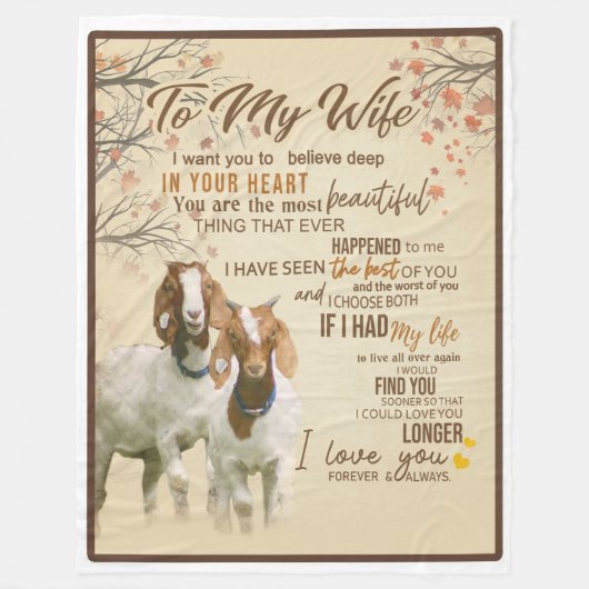 妻の恋人|妻にとって私は永遠にあなたを愛し、いつも フリースブランケット (正面)