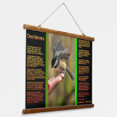 妻の手の食べ物の中に食べDESIDERATA雀 吊り下げ型タペストリー (傾斜あり)