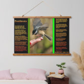 妻の手の食べ物の中に食べDESIDERATA雀 吊り下げ型タペストリー (寝室)