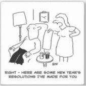 妻の新年の決意おもしろい シール (正面)