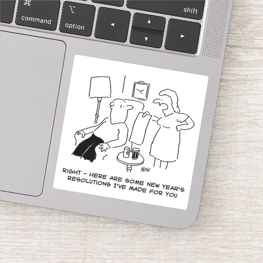 妻の新年の決意おもしろい シール (詳細)