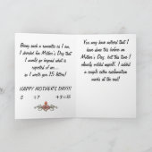 妻の母の日のユーモア カード (内部)