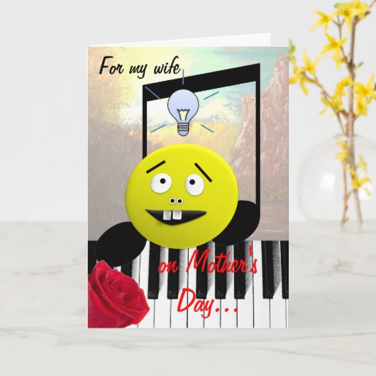 妻の母の日のユーモア カード (黄色い花)