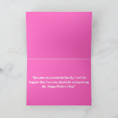 妻の母の日のヴィンテージ水彩鳥カード カード (内部)