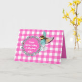 妻の母の日のヴィンテージ水彩鳥カード カード (黄色い花)