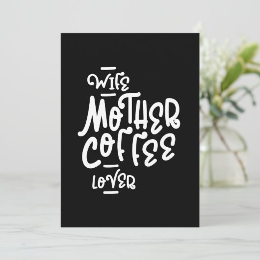 妻の母コーヒー愛好家の母の日の贈り物 招待状 (スタンド正面)