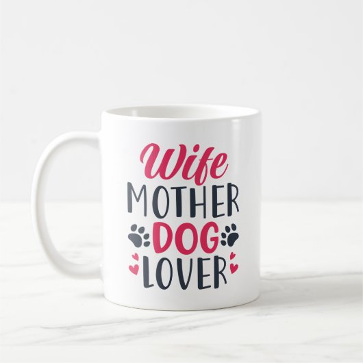 妻の母犬愛好家 コーヒーマグカップ (左)