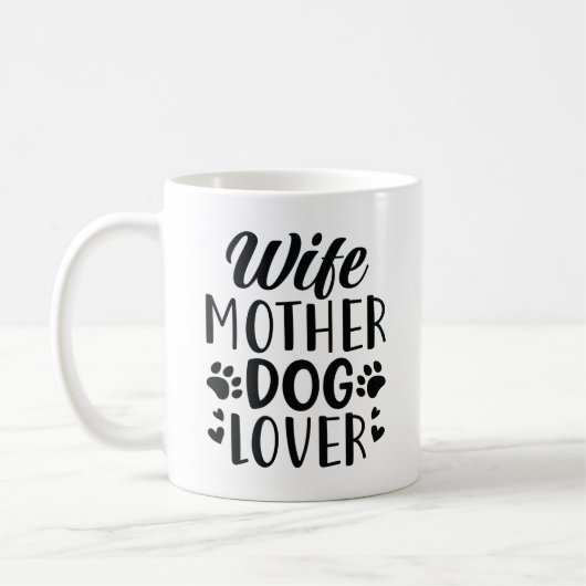 妻の母犬愛好家 コーヒーマグカップ (左)