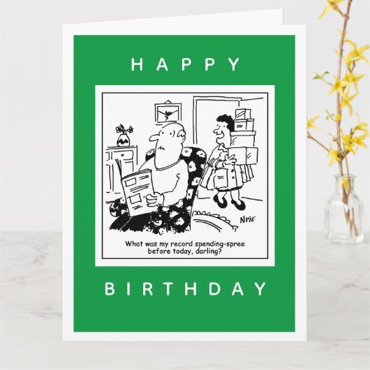 妻の消費生活にショックを受けた夫の連続漫画 カード (黄色い花)