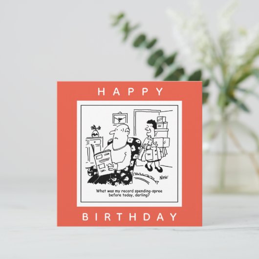 妻の消費生活にショックを受けた夫の連続漫画 カード (スタンド正面)