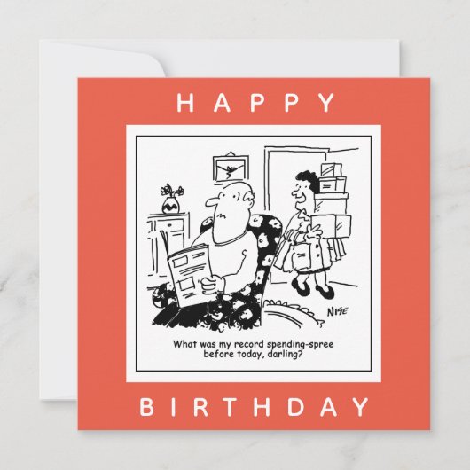 妻の消費生活にショックを受けた夫の連続漫画 カード (正面)