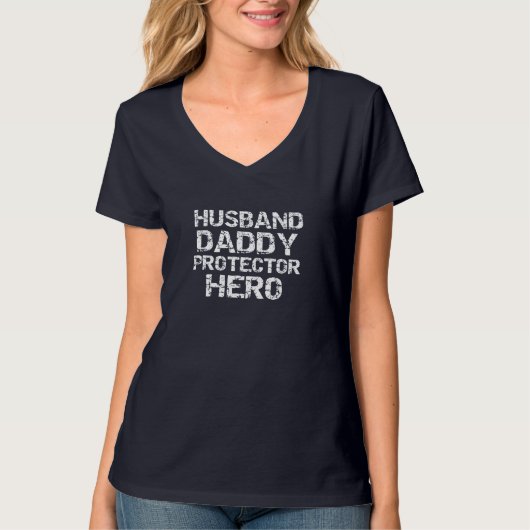 妻の父の日の贈り物の夫のパパ保護人 Tシャツ (正面)