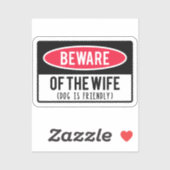 妻の犬に気を付けフレンドリーるおもしろい シール (シート)