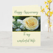 妻の結婚記念日イエローローズ カード (黄色い花)