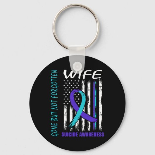 妻の自殺忘れ認識度国旗が消えた キーホルダー (正面)