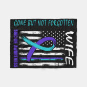 妻の自殺忘れ認識度国旗が消えた フリースブランケット (正面(横))