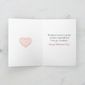 妻の自転車のピンクのウサギのハートのためのバレンタインデー シーズンカード (内部)