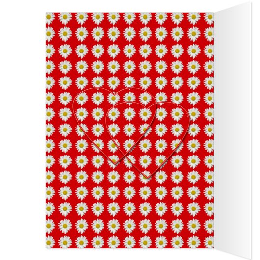 妻の記念日にバレンタインデーのデイジーカード (内側 (左))