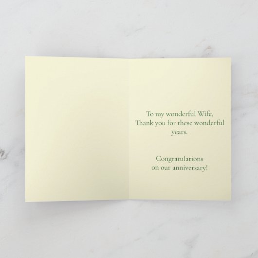 妻の記念日のカスタマイズ可能な記念日 カード (内部)