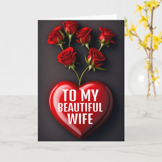 妻の記念日のロマンチックなグリーティングカード カード (黄色い花)