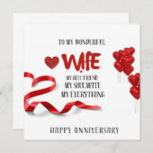 妻の記念日カード、妻の記念日カード 招待状 (正面/裏面)