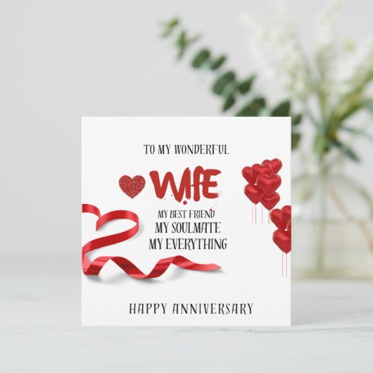 妻の記念日カード、妻の記念日カード 招待状 (スタンド正面)