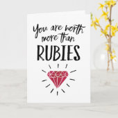 妻の記念日 – あなたはルビー以上の価値 カード (黄色い花)