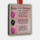 妻の詩-第40誕生日 メタルオーナメント (右)