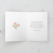 妻の誕生日と私の愛ピンクの花柄 カード (内部)