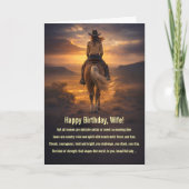 妻の誕生日にカウガールの強い精神の馬 カード (正面)