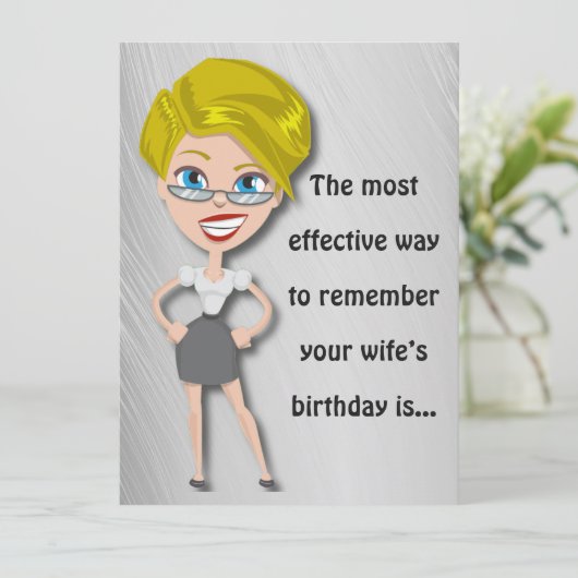 妻の誕生日を覚えおもしろいて、誕生日カード (スタンド正面)