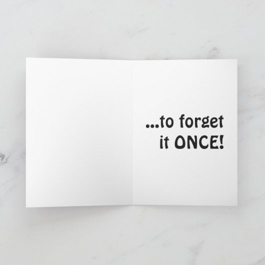 妻の誕生日を覚えておく、面白い誕生日カード サンキューカード (内部)