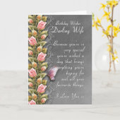 妻の誕生日カード – バラと誕生日カード カード (黄色い花)