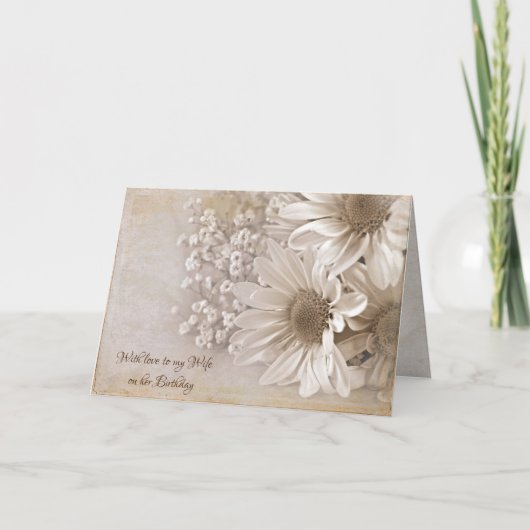 妻の誕生日デイジーブーケ カード (正面)