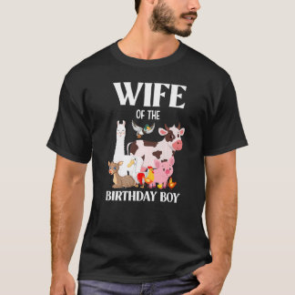 妻の誕生日ボーイファーム動物誕生日パー Tシャツ
